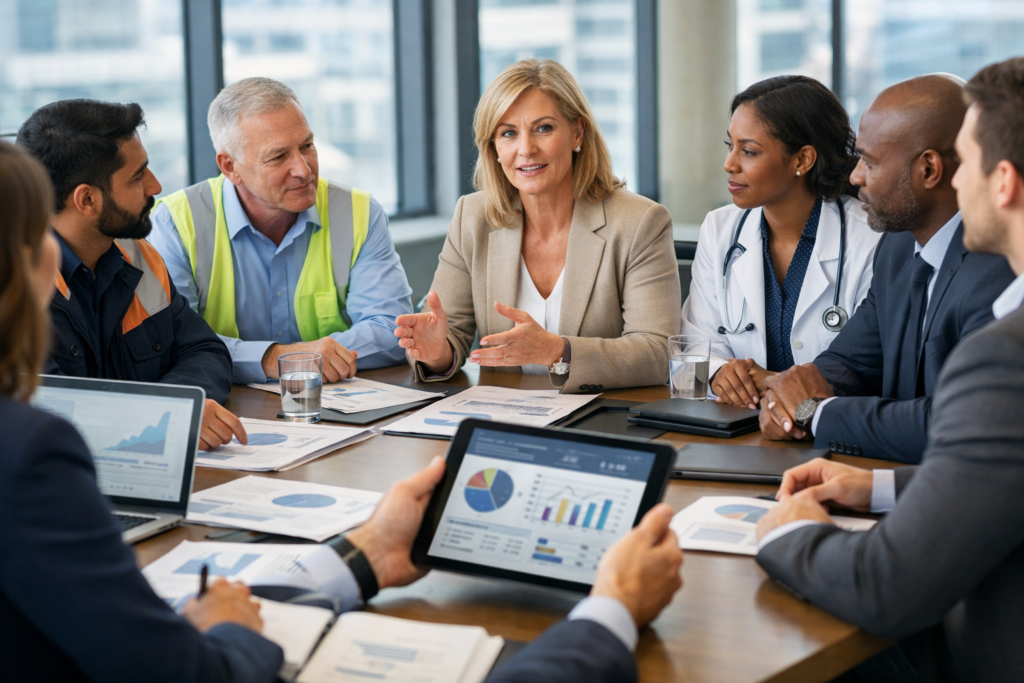 Diverz szakemberek stratégiai munkaerő-tervezést folytatnak minősített munkaerő-kölcsönző közreműködésével.